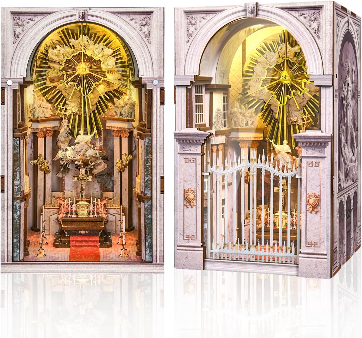 MiniCity Book Nook Kit - 3D-puzzel van hout - St. Charles Church - leuk voor lezers - ShopVlot