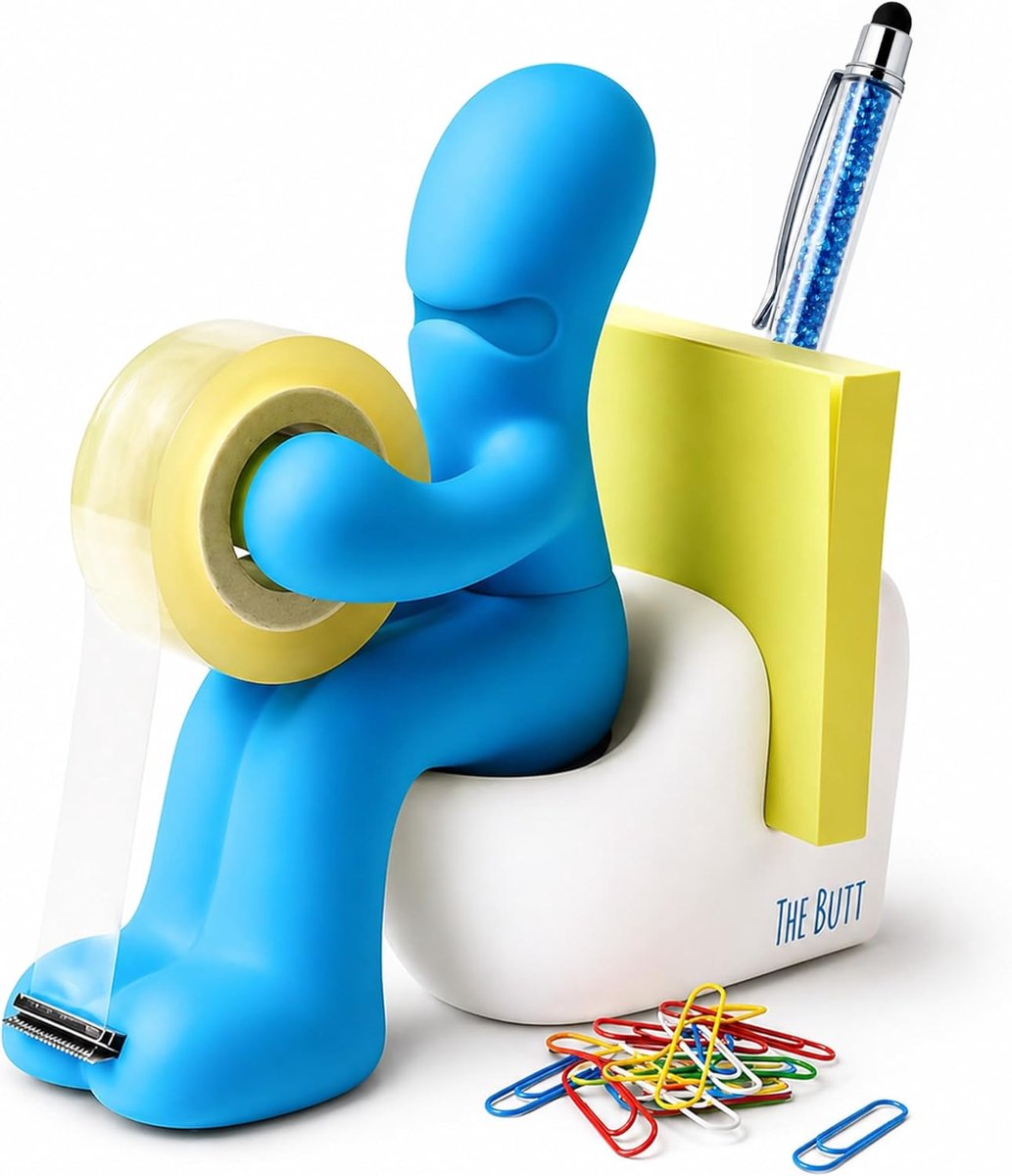 Bureau-organizer met plakfolieroller - schattig en grappig - originele bureau-accessoire - vrolijkt je werkplek op - ShopVlot
