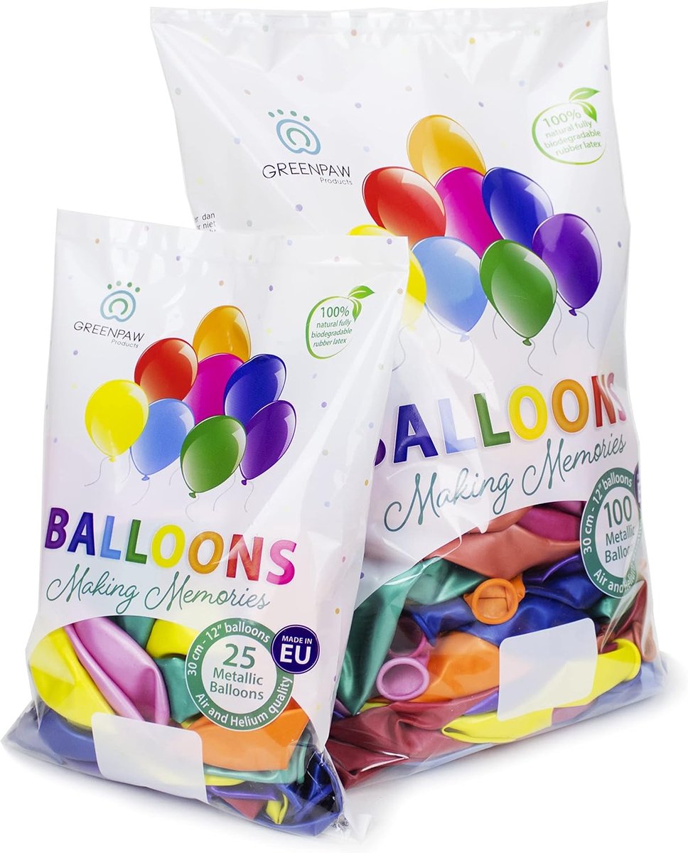 Partijballonnen 100% natuurlijk latex - Multicolor 25, 50 of 100 stuks - Biologisch afbreekbaar - ShopVlot