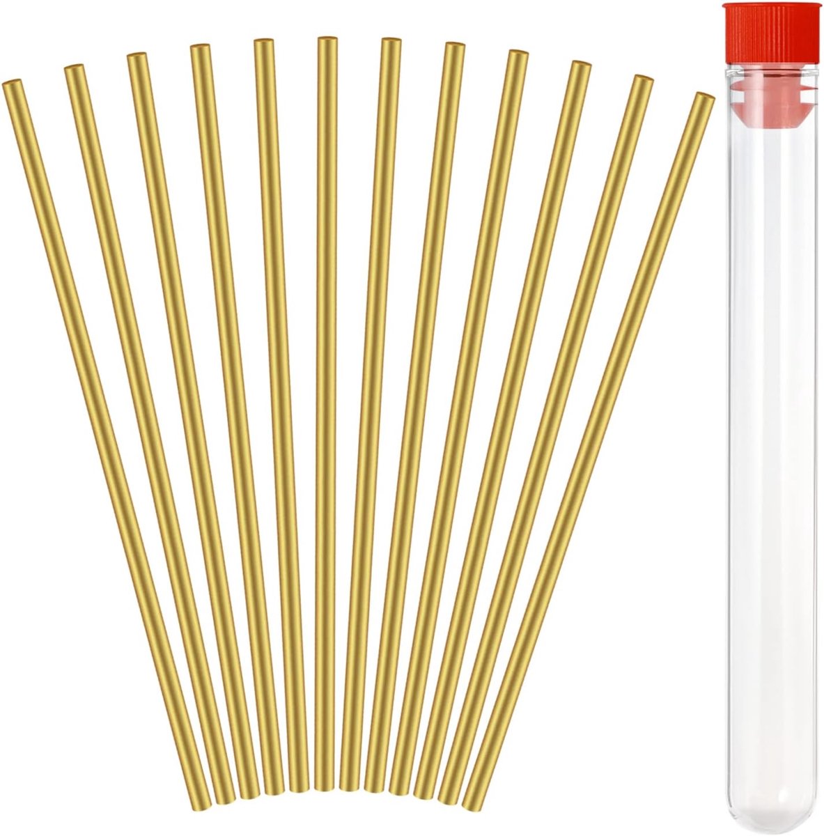 Messing Stangen 3mm x 100mm - Massief Messing Rondstaaf - Hoge corrosieweerstand - Perfect voor modelbouw en DIY - ShopVlot