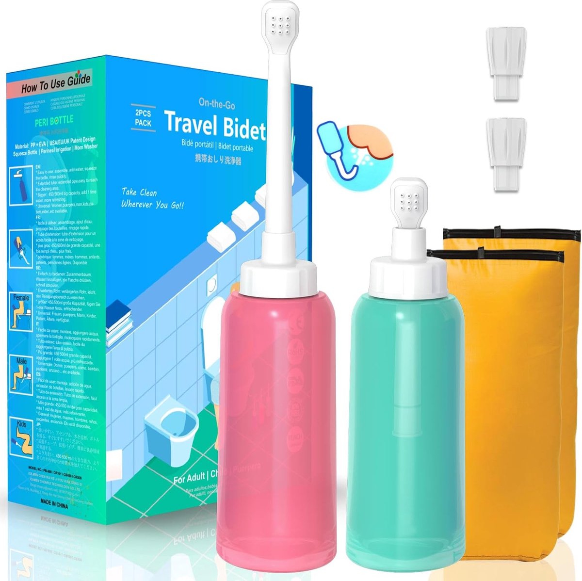 Portable bidet voor vrouwen - 2 stuks - intiem wassen - hygiënische verzorging - ShopVlot