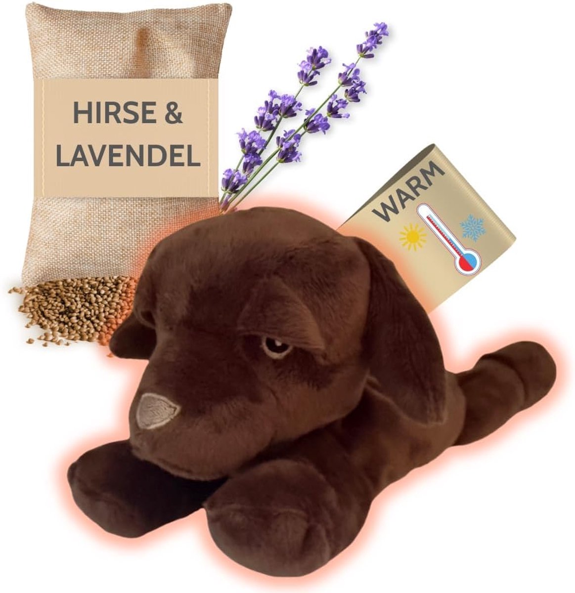 warmtekussen knuffeldier - 2042 mini labrador - uitneembare vulling - verwarmd knuffelgenot voor kinderen - ShopVlot