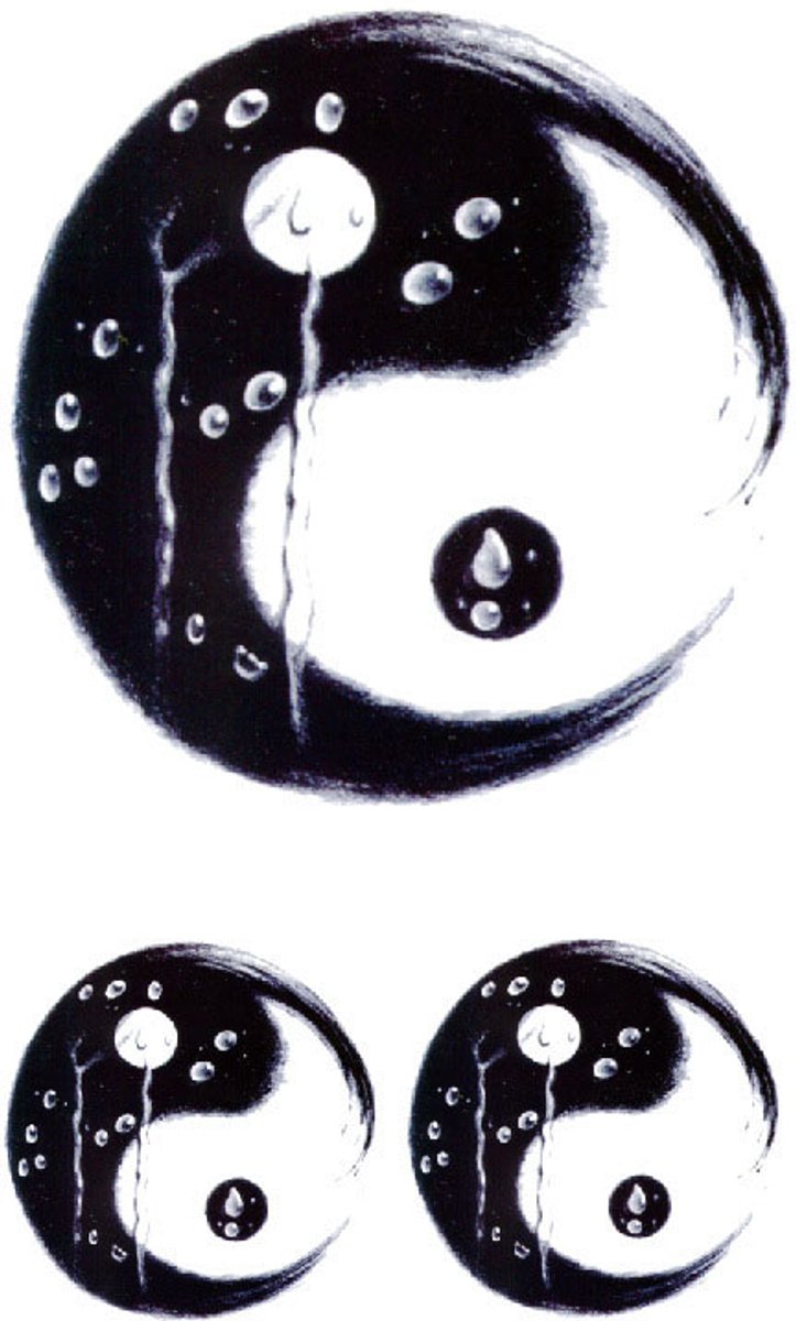Tijdelijke tattoo Yin Yang Tears 3 dagen
