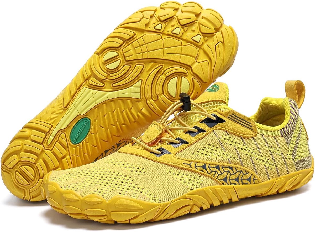 Minimalistische fitness schoenen 39 EU - Geel - Unisex - Ideaal voor wandelen - ShopVlot