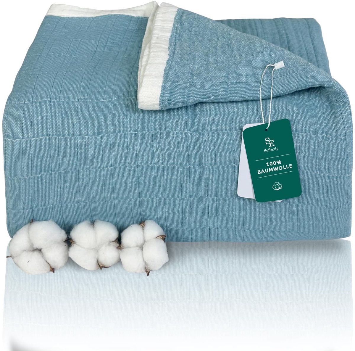 Musseline-deken 150 x 200 cm - 100% katoen - zachte en ademende knuffeldeken - ideale sprei voor alle seizoenen - ShopVlot