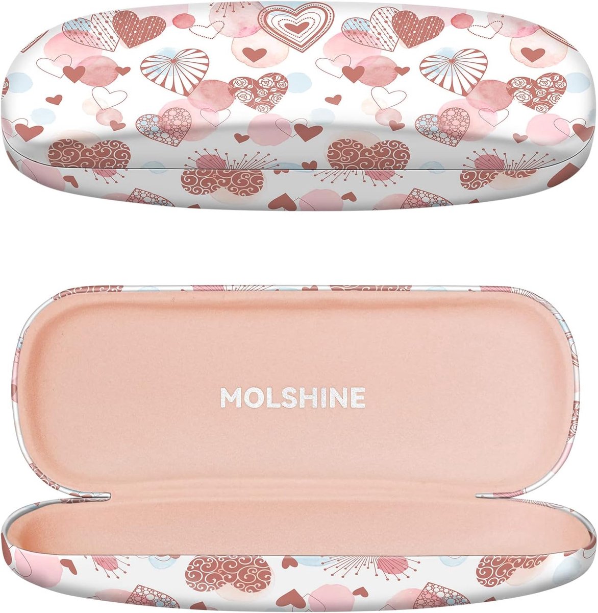 Bril etui hard leer - portable - liefde hart design - ideaal voor reizen - ShopVlot