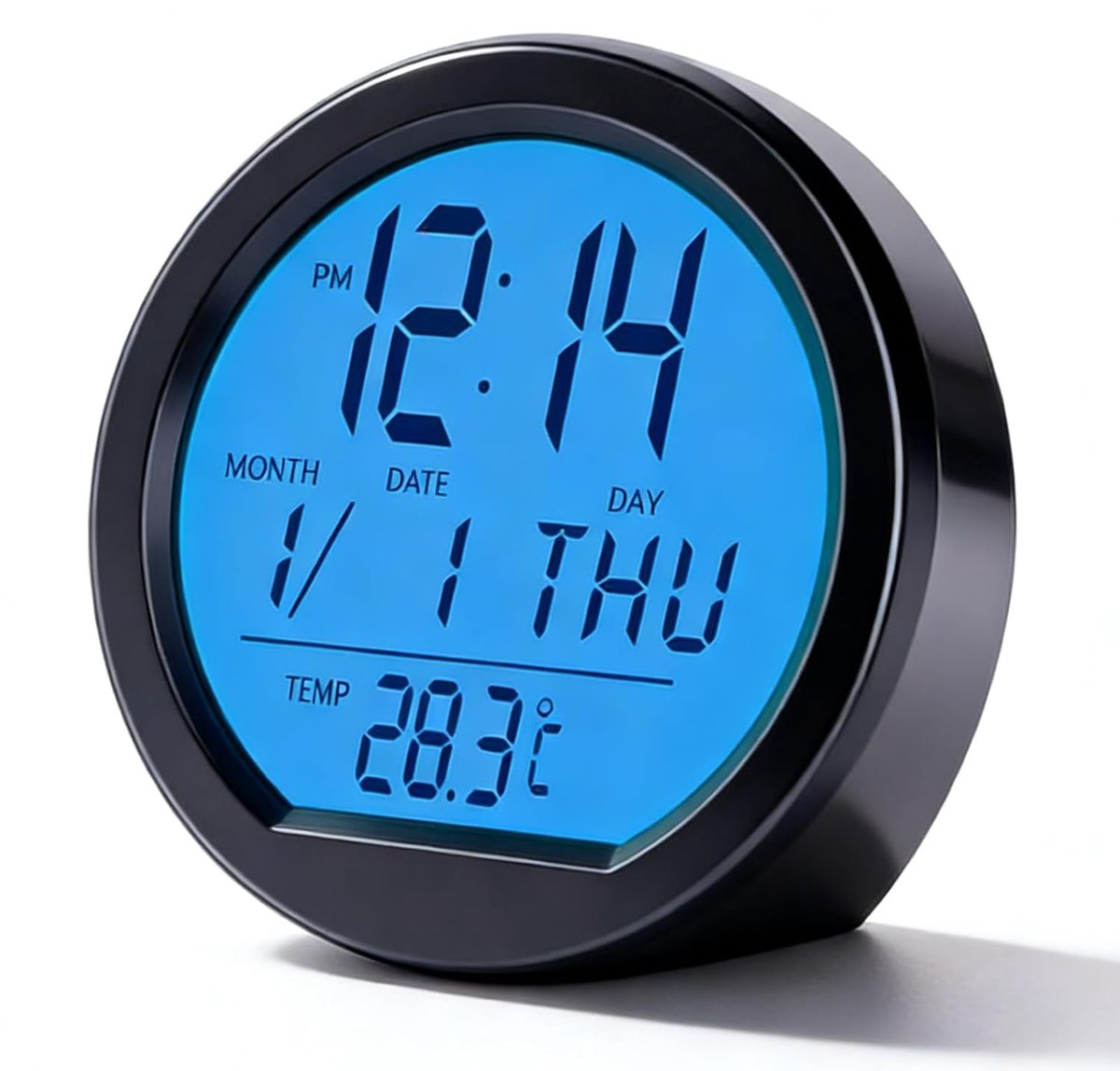 Auto Klok Zonnepaneel Thermometer - Extra Groot LCD Display - Automatische Verlichting - Veiliger Rijden - ShopVlot