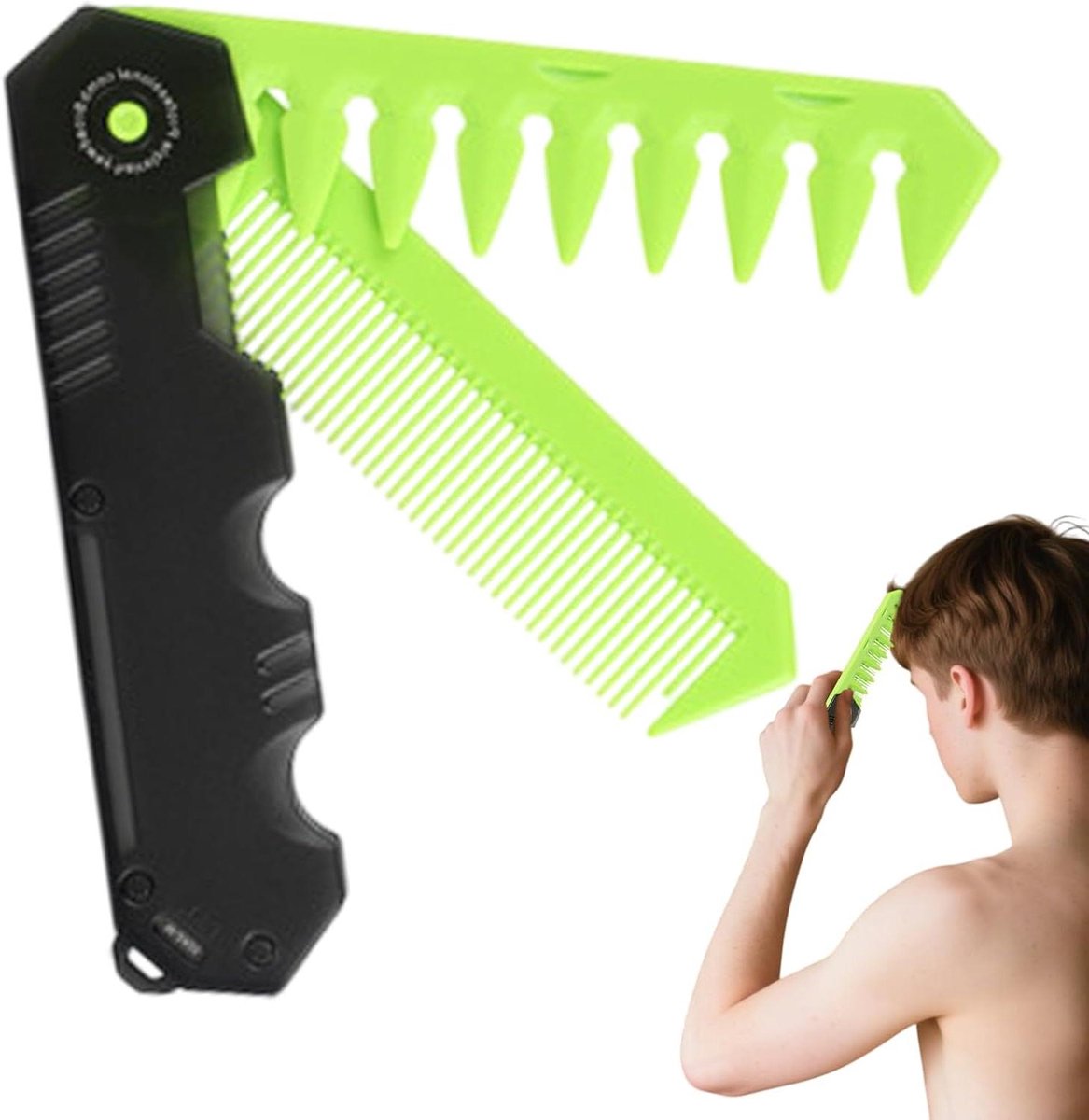 Opvouwbare Kam - Reis Kam Baardkam - Haar Styling - Roestvrij Materiaal - 22 cm - Mat Zwart
