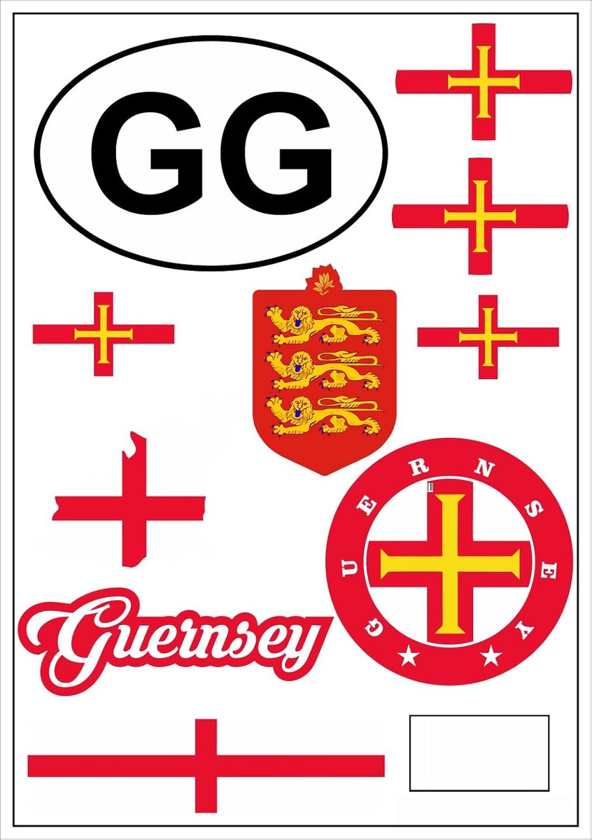 Stickerkaart Guernsey - 10-delige sticker set - hoogwaardig vinyl - ideaal voor auto en motorfiets - ShopVlot