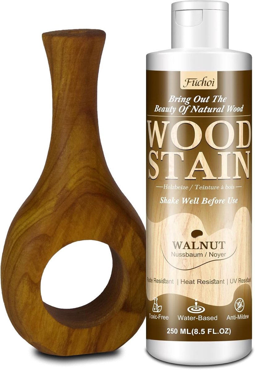 Houten verf 250 ml - Walnootkleur - Watergedragen - Veilig voor binnen en buiten - ShopVlot