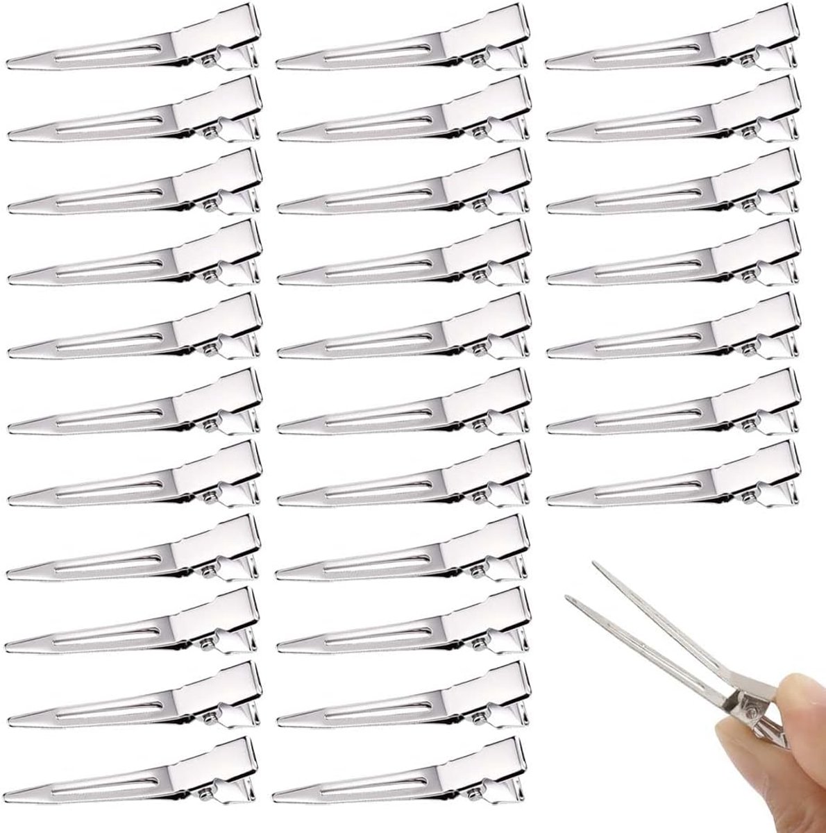 Ganzenhaarspelden 30 stuks - Verzilverd metaal 1,8 inch - Golvende vorm - Ideaal voor kappers - ShopVlot