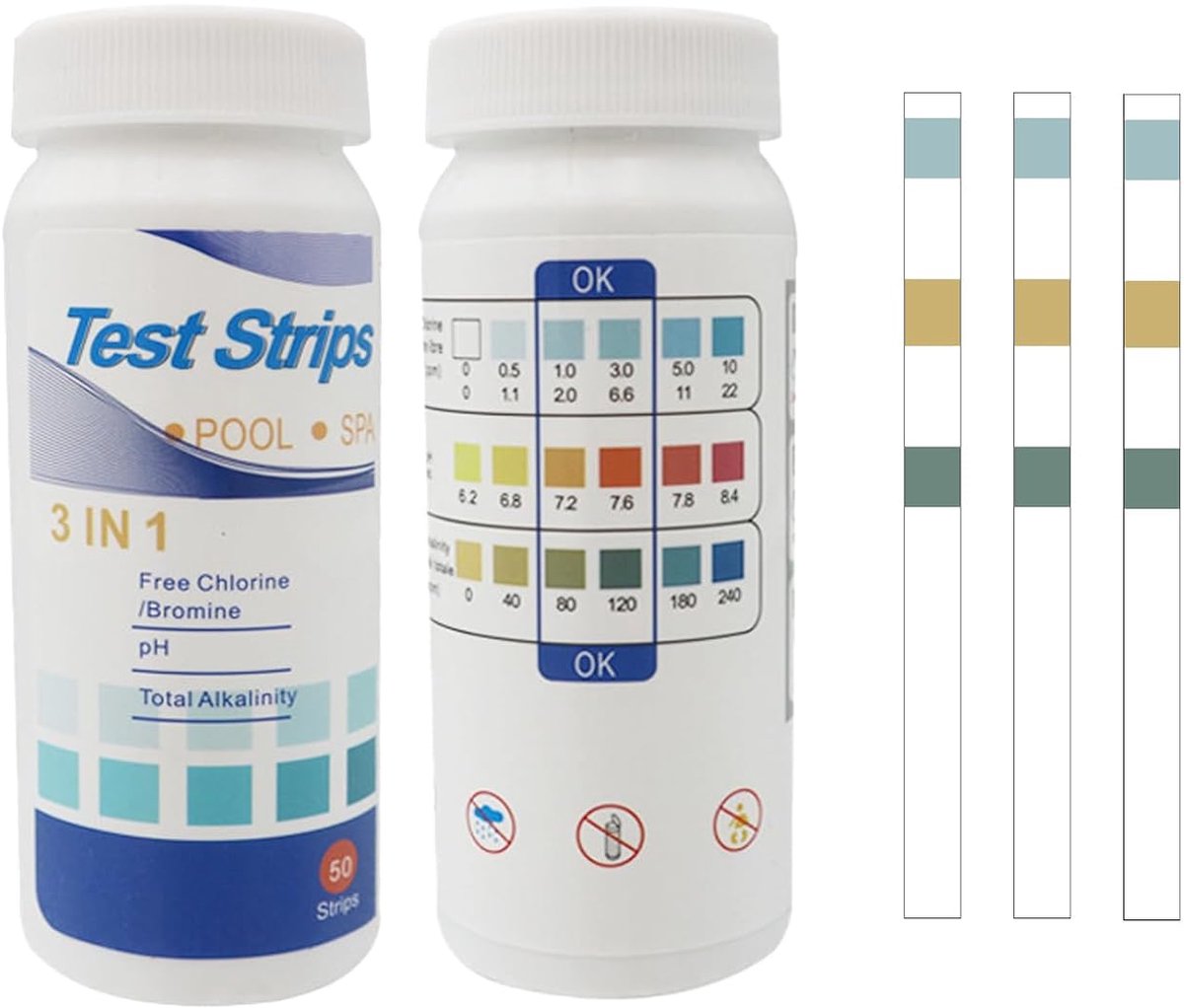 Pool teststrips 100 stuks - pH, chloor, alkaliniteit - Voor nauwkeurige wateranalyse - Eenvoudig in gebruik - ShopVlot