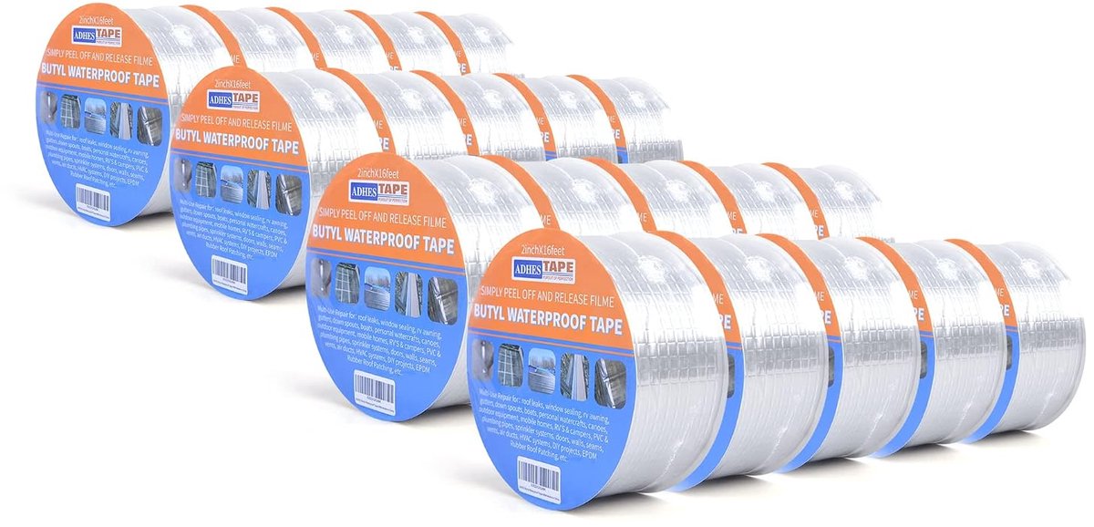 Butyl tape 50 mm x 5 m - Aluminium plakband - Waterdicht - Voor gevels en daken - ShopVlot
