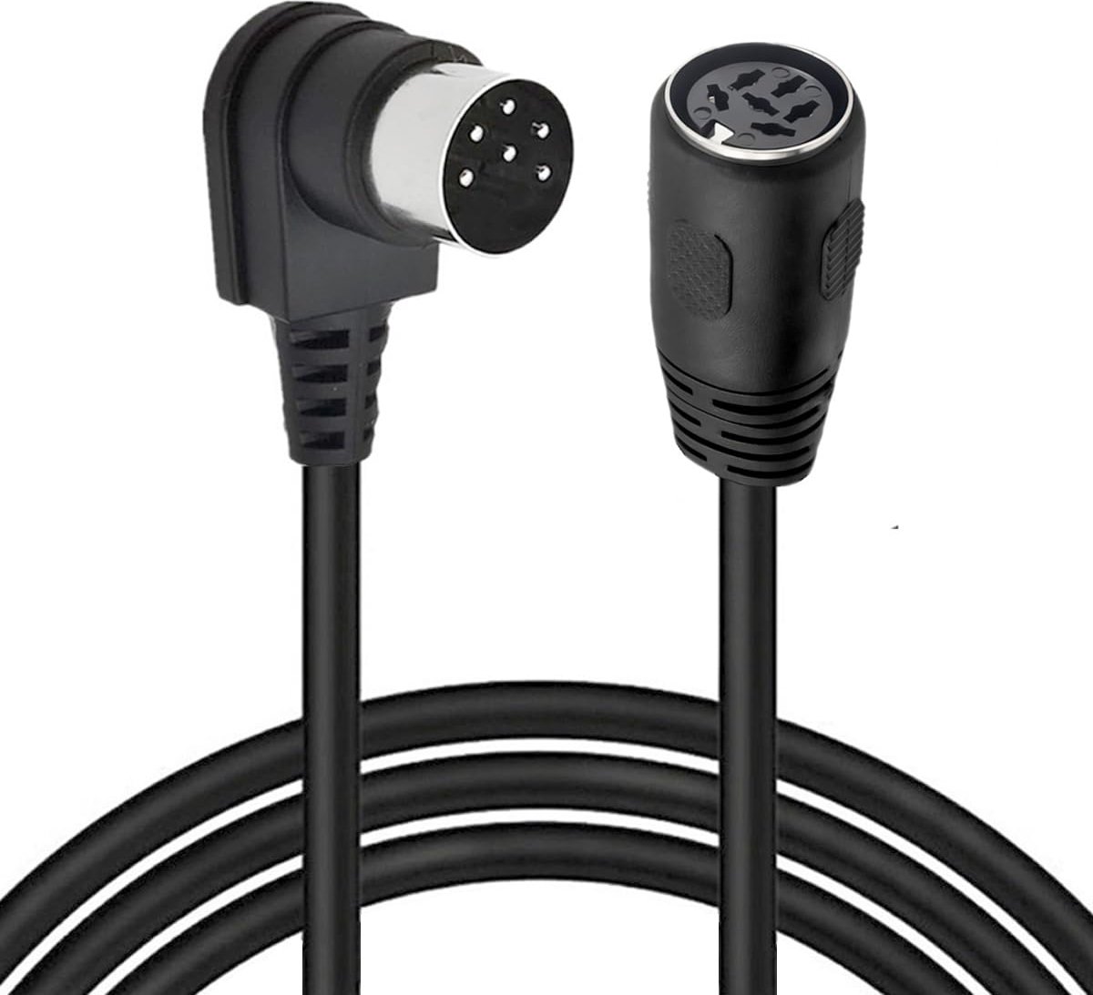 MIDI 6 Pin DIN verlengkabel 90 graden - Audio MIDI/AT adapter - Beschermt connectoren - ShopVlot