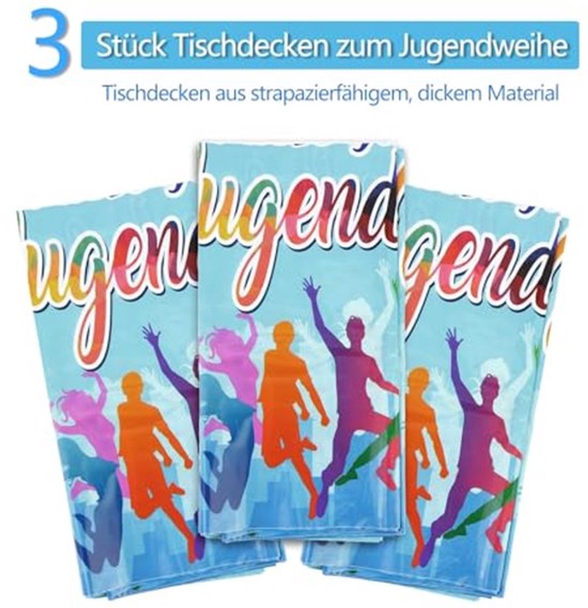 3 stuks feesttafelkleden jeugdwijding decoratie, waterdicht pvc jeugdwijding tafelkleed, jeugdwijding party tafeldecoratie