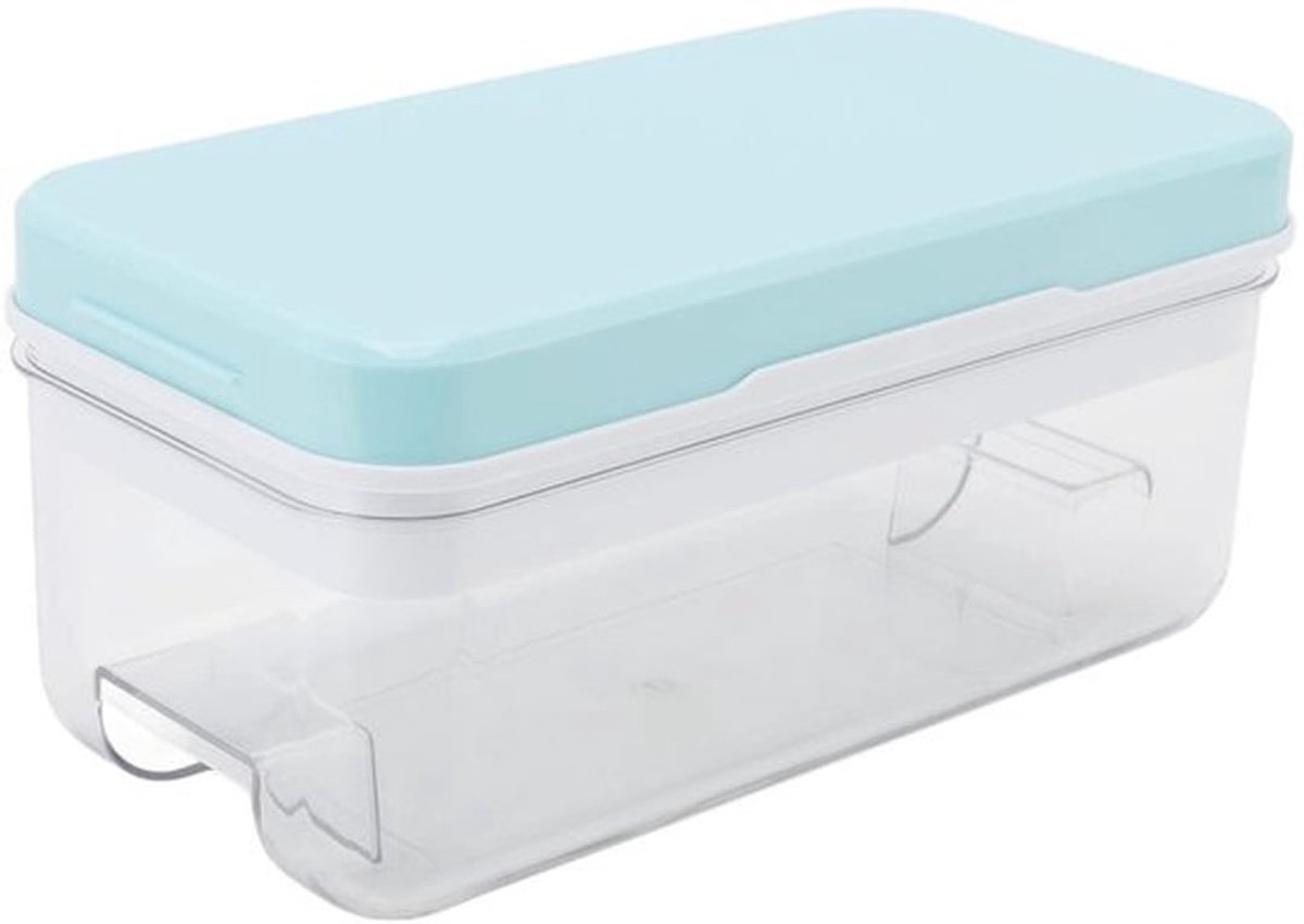 IJsvorm, taps toelopend deksel, siliconen ijsblokjesvorm met grote capaciteit, stapelopslag met ijsbox voor cocktails (BLAUW)