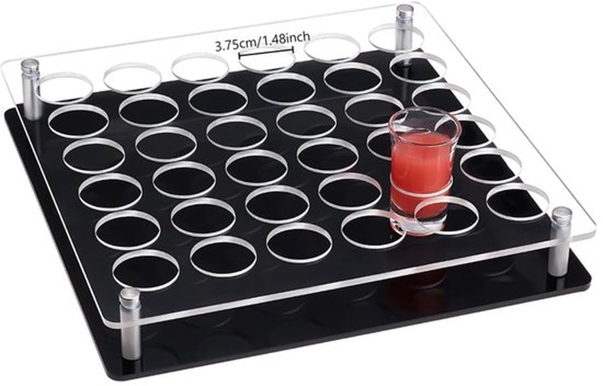 36 glazen dienbladhouders, acryl bekerhouder, wijnglas, accessoires voor glasorganizers, barfeest, bar en club, gat: 37,5 mm