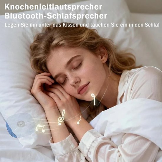 Bluetooth-kussenluidspreker met botgeleiding, slaapluidspreker, 16 uur batterijduur, ondersteunt TF-kaart, geniet van stille muziek zonder koptelefoon. — afbeelding 4