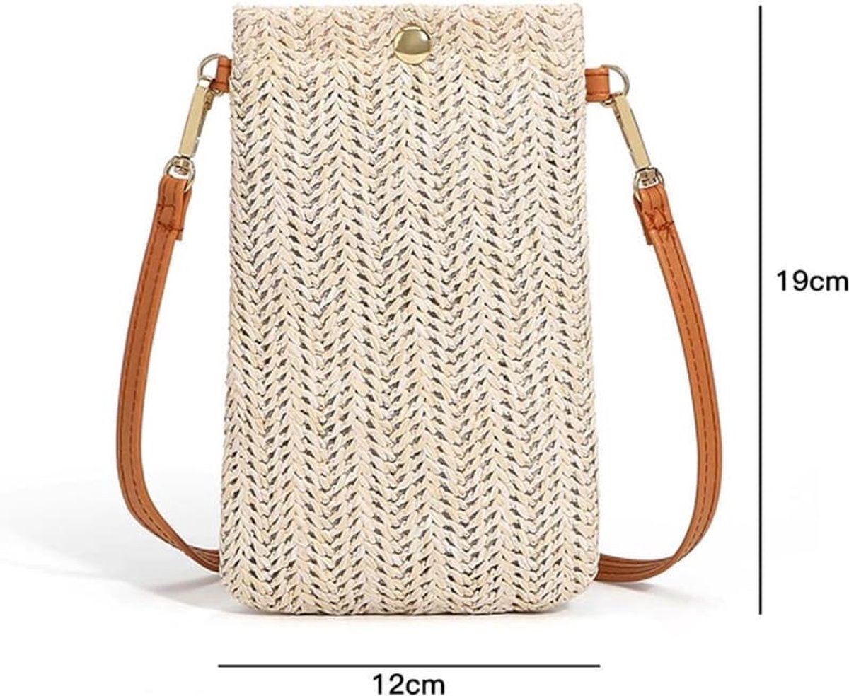 Dames geweven strandtas met schouderband - casual stijl - handgemaakt - perfect voor het strand - rieten tas - budgettas - modeaccessoire