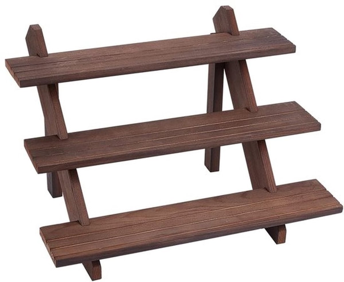 3-Laags Houten Sieraaddisplay - Coffee Kleur - Verstelbare Ringen en Oorbellenhouder