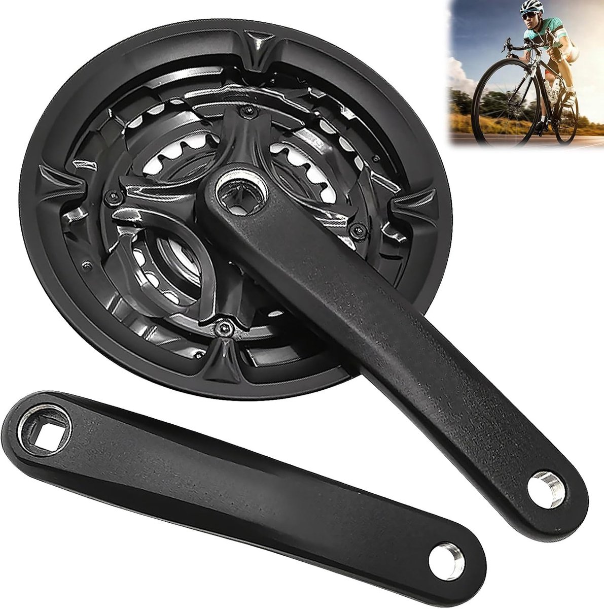 Fiets crankset 24/34/42T - Aluminium legering - 170 mm crankarm - Duurzaam en sterk - ShopVlot