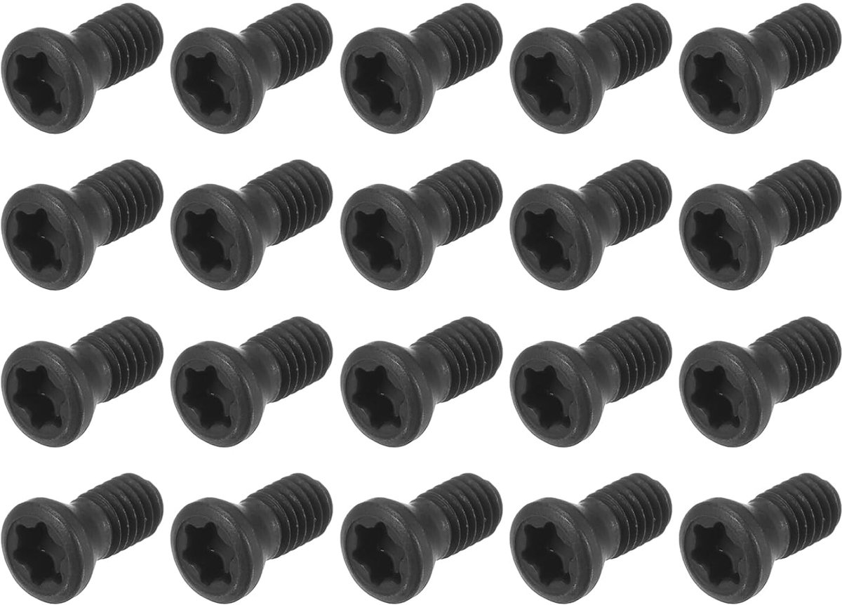 Torx-schroeven M3,5 x 8 mm met sleutel voor het vervangen van inzetstukken van hardmetaal, draaibank van gelegeerd staal, graad 12,9, 20 stuks