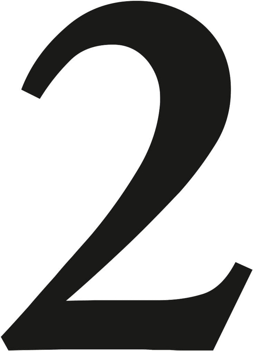 ISecur Nummer 2 sticker zwart 10 cm - kfz4712 | Weerbestendige huisnummersticker voor buiten brievenbus en deur