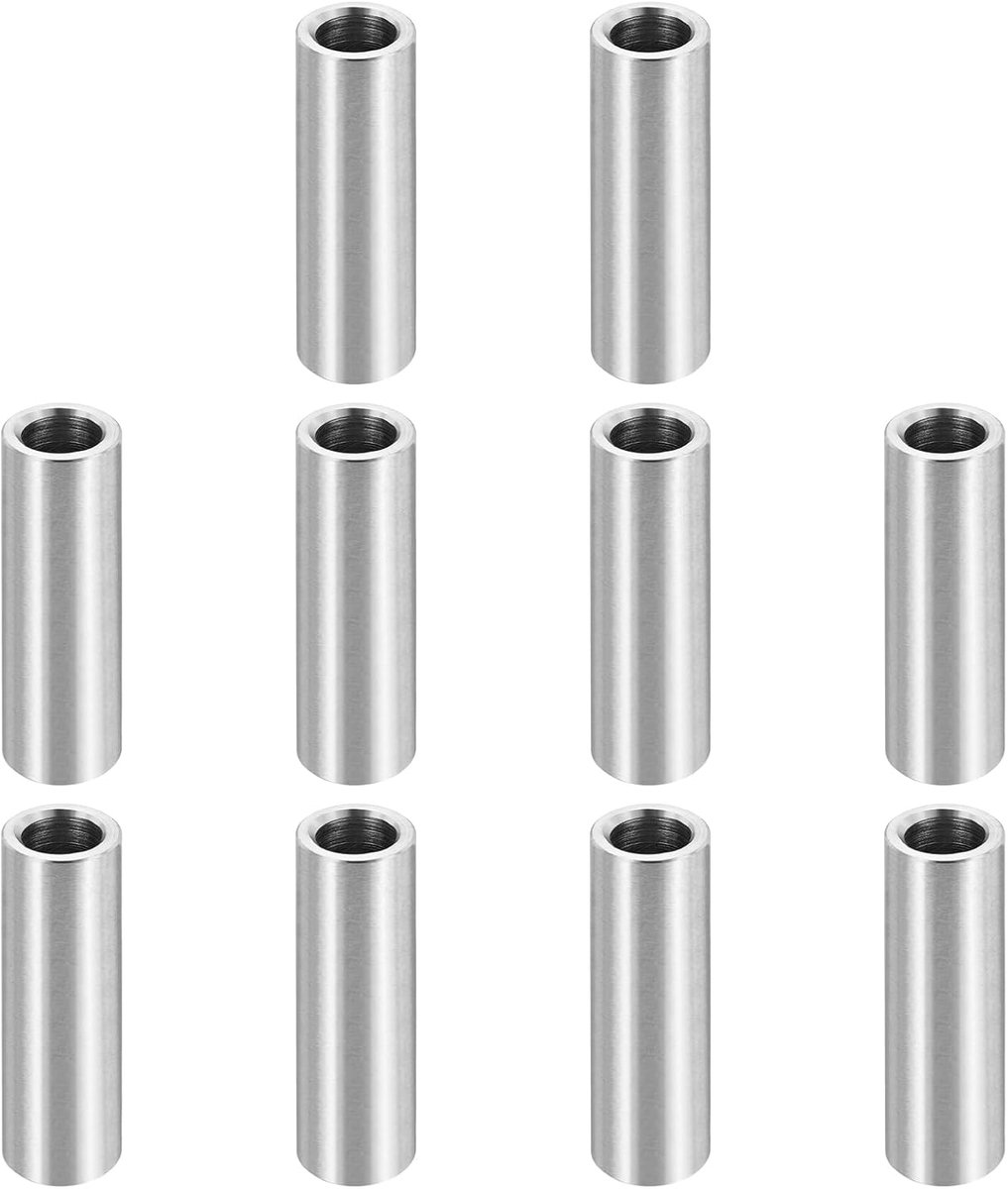 M8 roestvrijstalen afstandhouders, 12 stuks metalen afstandhouder 8 mm ID x 12 mm OD x 40 mm L schroef afstandhouder voor 5/16 inch of M8 schroef