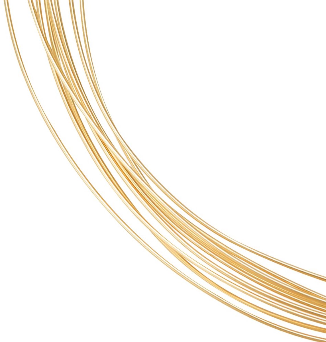 Draad, gevuld met 14-karaats goud, 1,5 m, 28 gauge, 0,3 mm, metaaldraad, geelgoud, middelhard, rond, beschermd tegen aanslag, sierkoord voor het maken van sieraden
