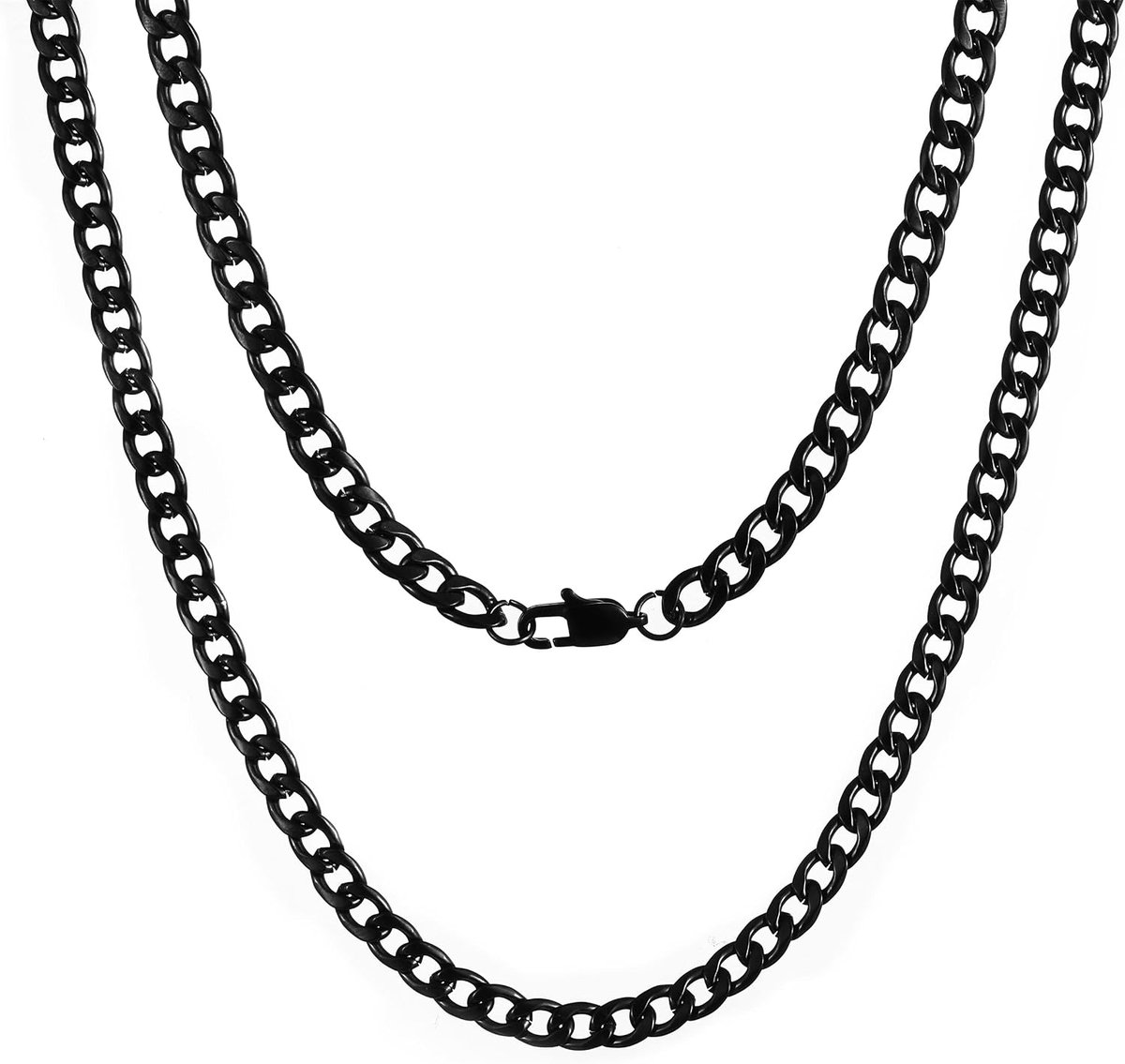 Pantserketting voor heren, zilver/goud/zwart, Cubaanse roestvrij stalen ketting, Cubaanse halsketting voor mannen, breedte 6/9 mm, 45/50/61 cm