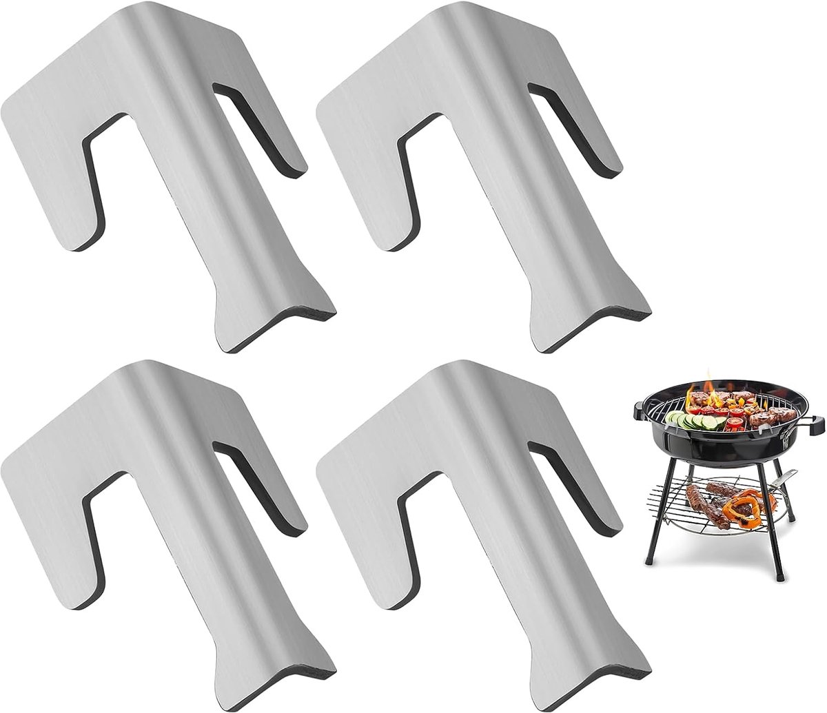 Set van 4 grillplaten, vuurvat, afstandhouders, vuurplaataccessoires, universele afstandhouders voor vuurplaten voor gebruik op vuurtons, kogelbarbecues, BBQ disc en vuurschalen