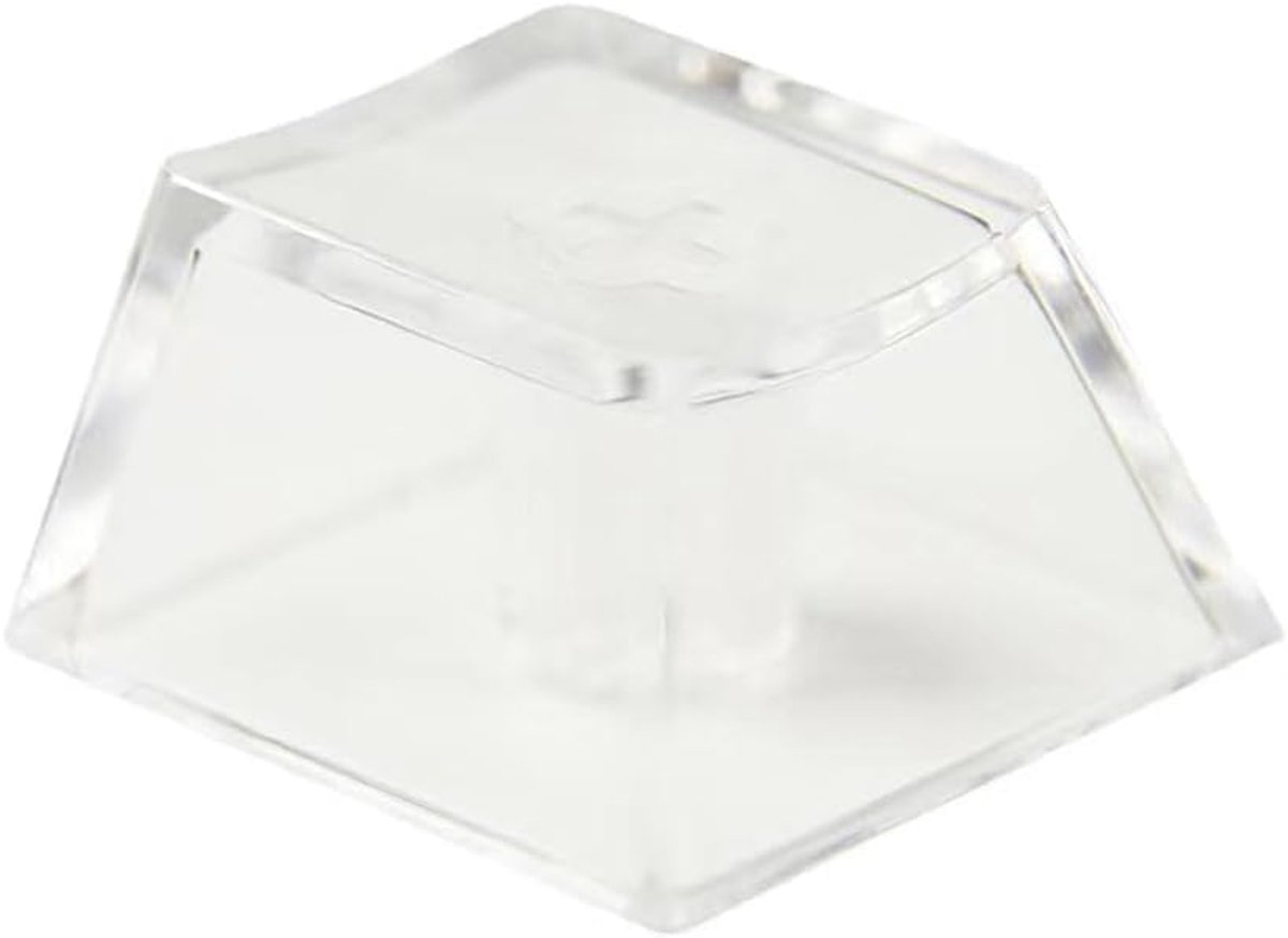 Verpakking van 100 blanco kristal transparante keycaps PC-materiaal 1U Cherry-profiel R4 keycap voor MX-schakelaar mechanisch toetsenbord met achtergrondverlichting (Cherry transparant, 100 stuks)