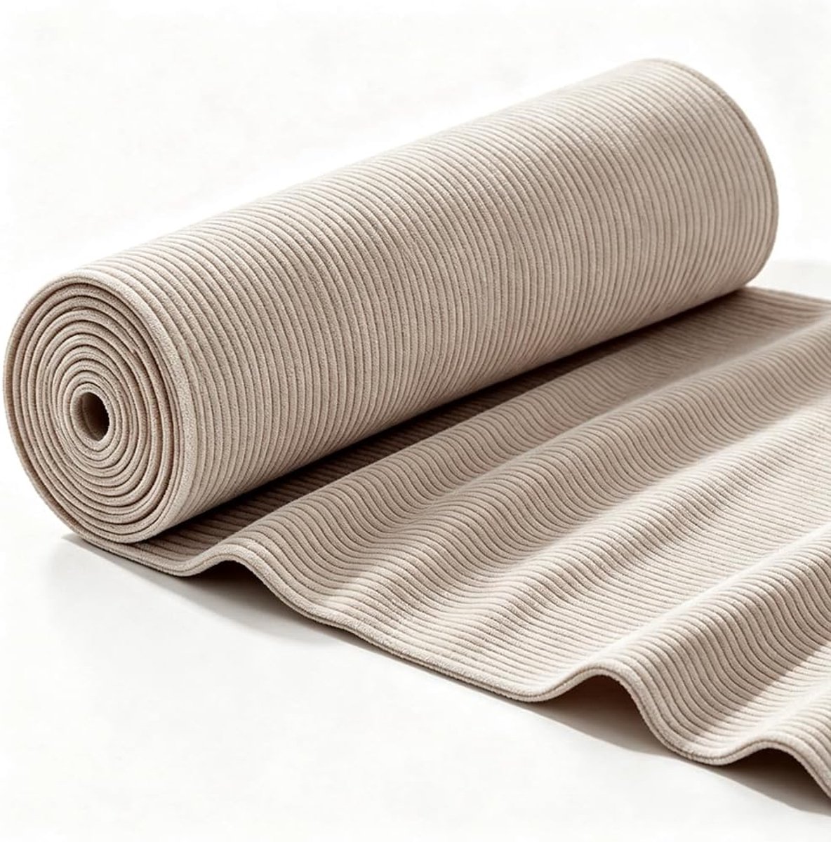 Stof per meter corduroy stof - bekledingsstof per meter, stoffen om te naaien, corduroy, decoratieve stof, gordijnstof, meubelstoffen voor bank, deken, beddengoed en kussenovertrek (beige, 5 m x 140