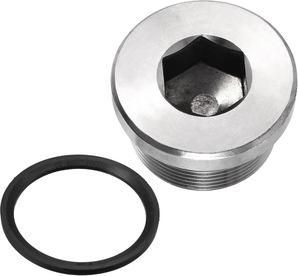 M33 x 1,5 roestvrijstalen buisplug, interne zeskantkop socket pijpfitting | Pijpaccessoires, geweldig voor eindpijpuiteinden (zilver)