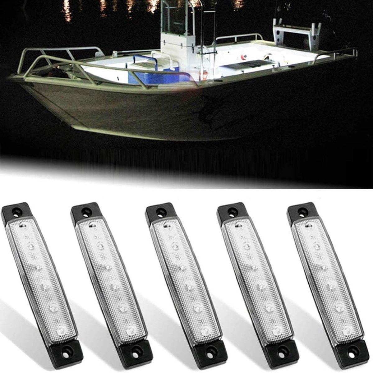 5 stuks 12 V marine led-verlichting, waterdicht, anti-botsing, navigatie, boot transom, achterlicht voor schip, kajak