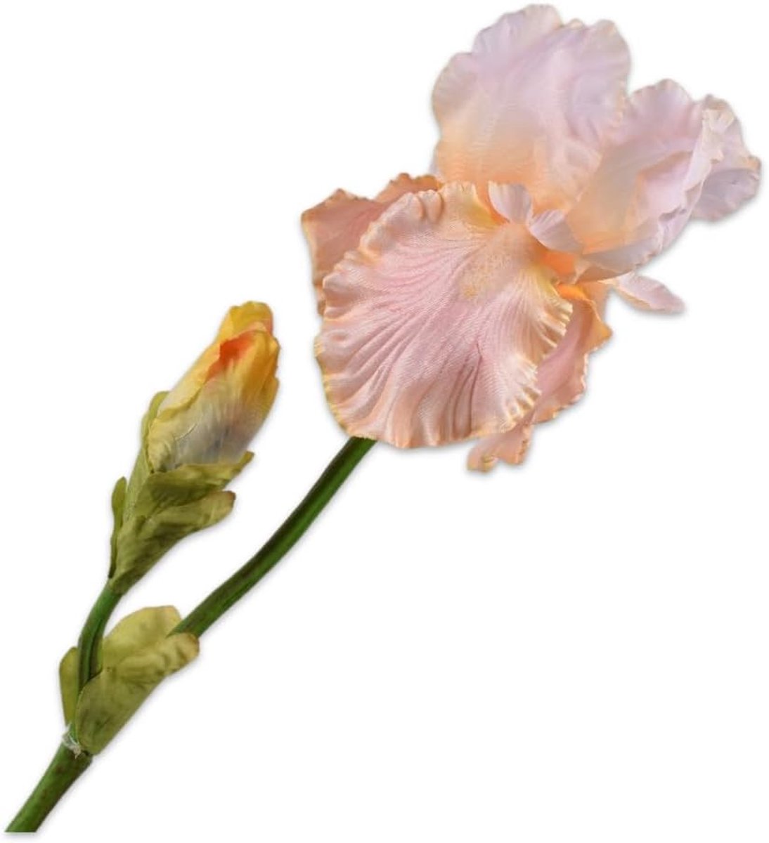 Kunstbloem zijden bloemen iristak - zalmwit - 79 cm - perfect voor decoratie - SnelShoppen