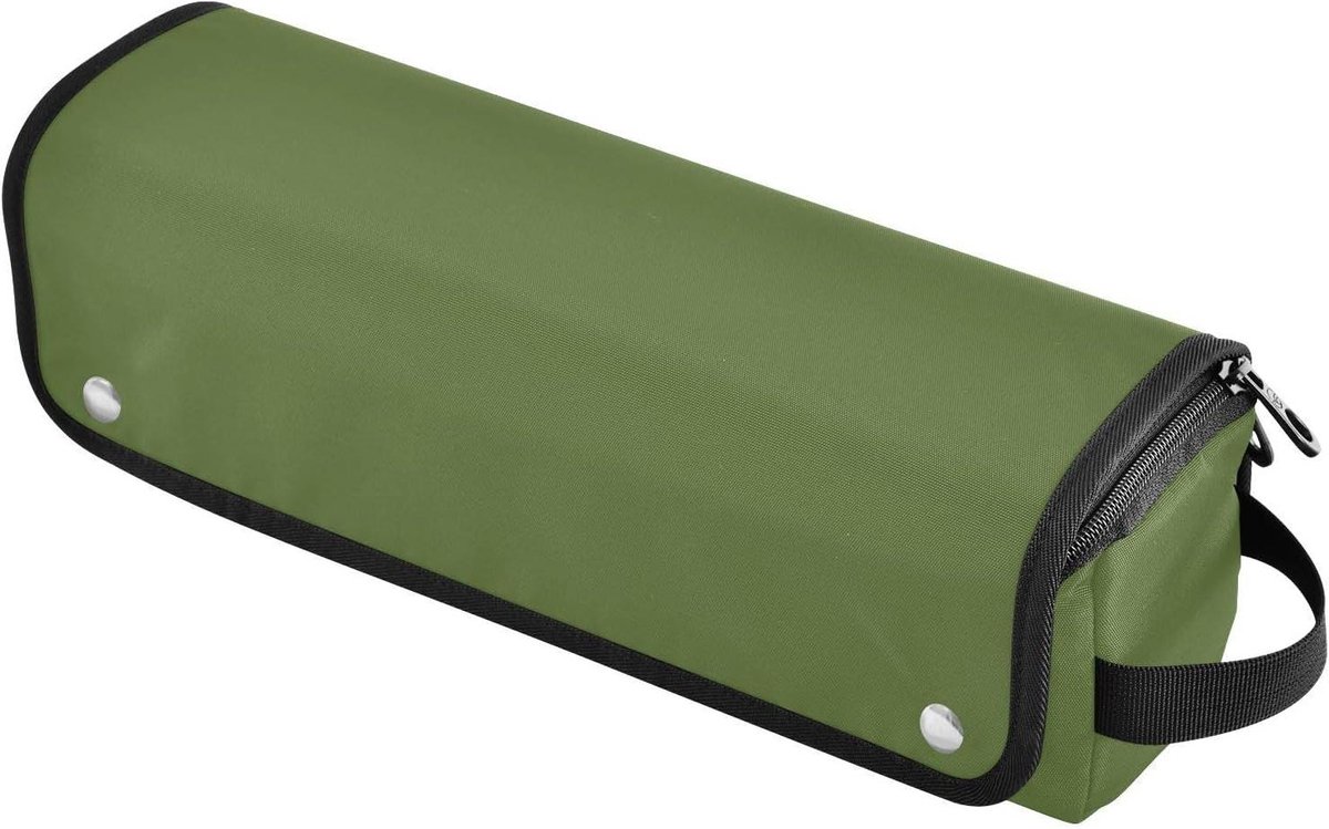 Krultang Reistas - Hittebestendige Mat - Styling Tools Opbergen - 2-in-1 Ontwerp - 37 cm - OlijfGroen