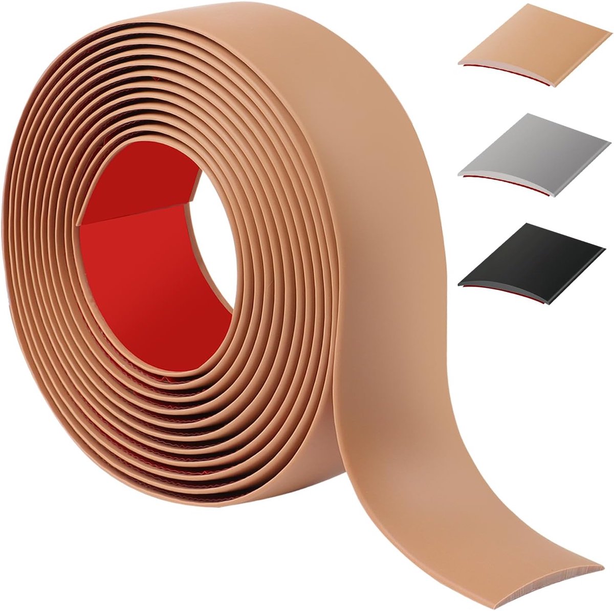 400 cm zelfklevende dorpelstang, flexibele pvc-zelfklevende deurdrempel, overgangsstangen voor keuken/woonkamer, overgangsprofiel voor het verbinden van vloer/tegels/laminaat (4 cm, bruin)