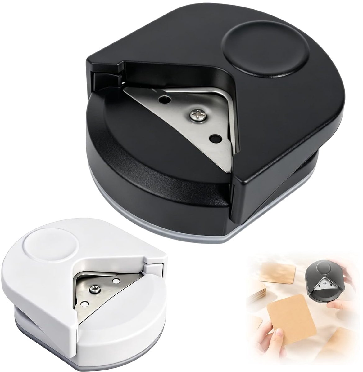 2 stuks ronde hoekpons, draagbare mini-hoeksnijder voor scrapbooking, fotokaarten en papier, nauwkeurige hoekronder, ronde hoekperforator voor creatieve projecten