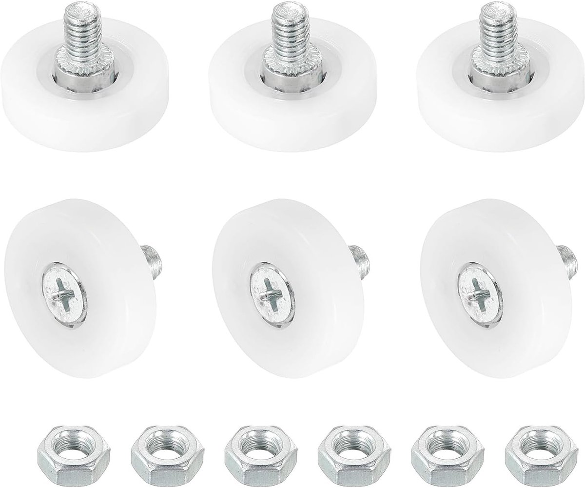 6 stuks wielen voor laden van nylon, reservewielen voor riemschijven, laden, kasten, lagers, 26 mm, glijrails met moeren voor meubelonderdelen, kast, 6 stuks