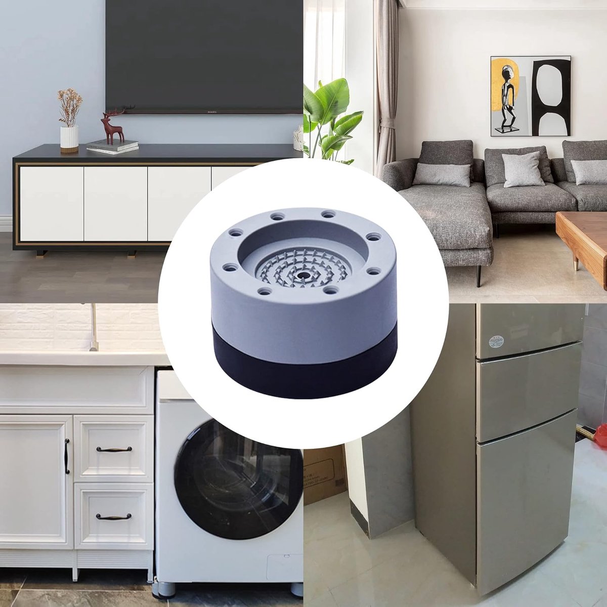 8 stuks wasmachine anti-vibratievoeten, trillingsdemper voor wasmachine, antislip voeten ter voorkoming van lawaai en wegglijden