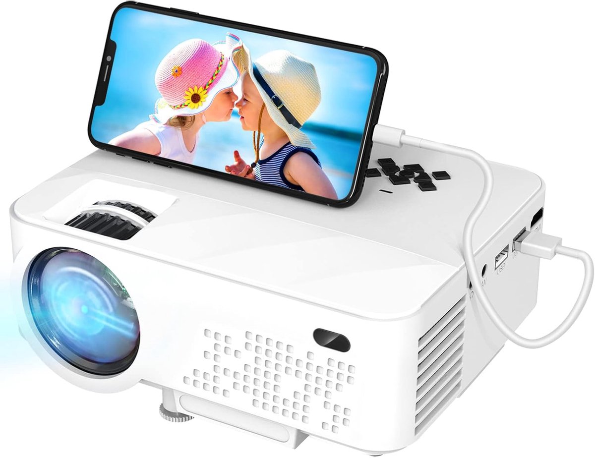 Mini projector 7500 lumen - 1080P Full HD - LCD - Perfect voor thuisbioscoop of buiten - ShopVlot