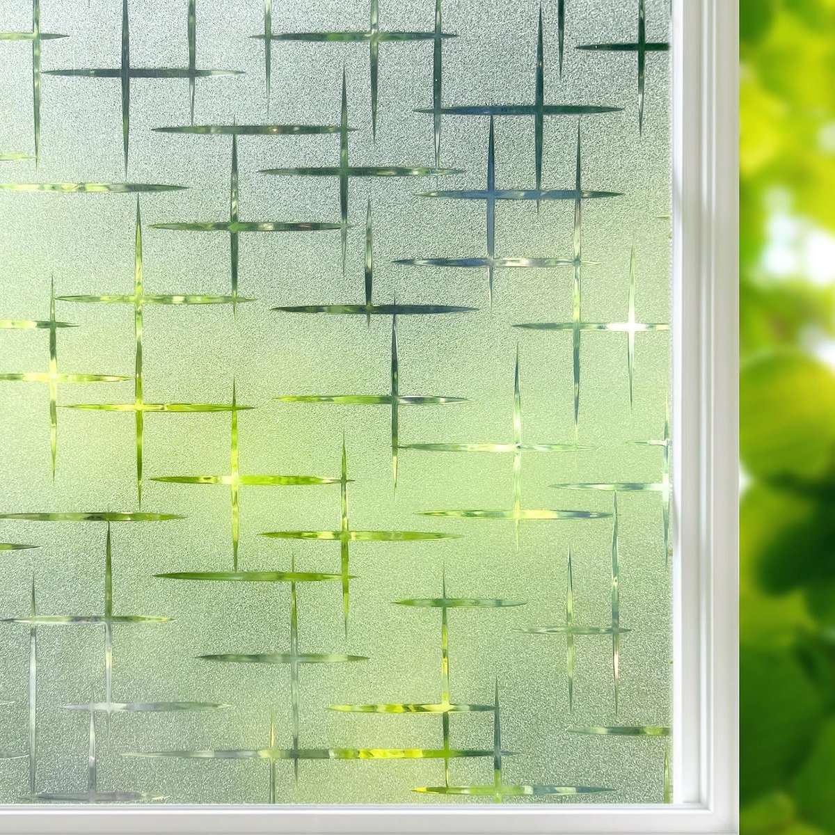 Privacy screen film 60 x 200 cm - electrostatisch - sterpatroon - verbeterde privacy voor slaapkamer - ShopVlot