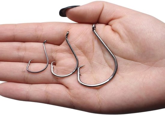 SnelShoppen - 150-delige Viskers Set Met Barbed Wire Cirkelhaken Voor Zee- en Zoetwatervissen - Sterke en Duurzame Haakset Voor Fish Trackle van Snelshoppen — afbeelding 4