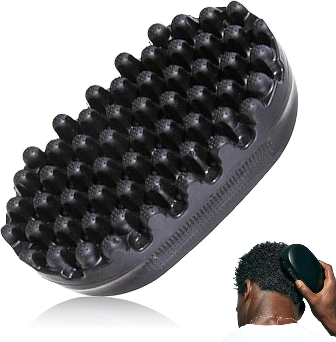 Sponsborstel voor Afro Haar - Rubber Haarborstel - Comfortabele Grip - Eenvoudig Stylen - ShopVlot