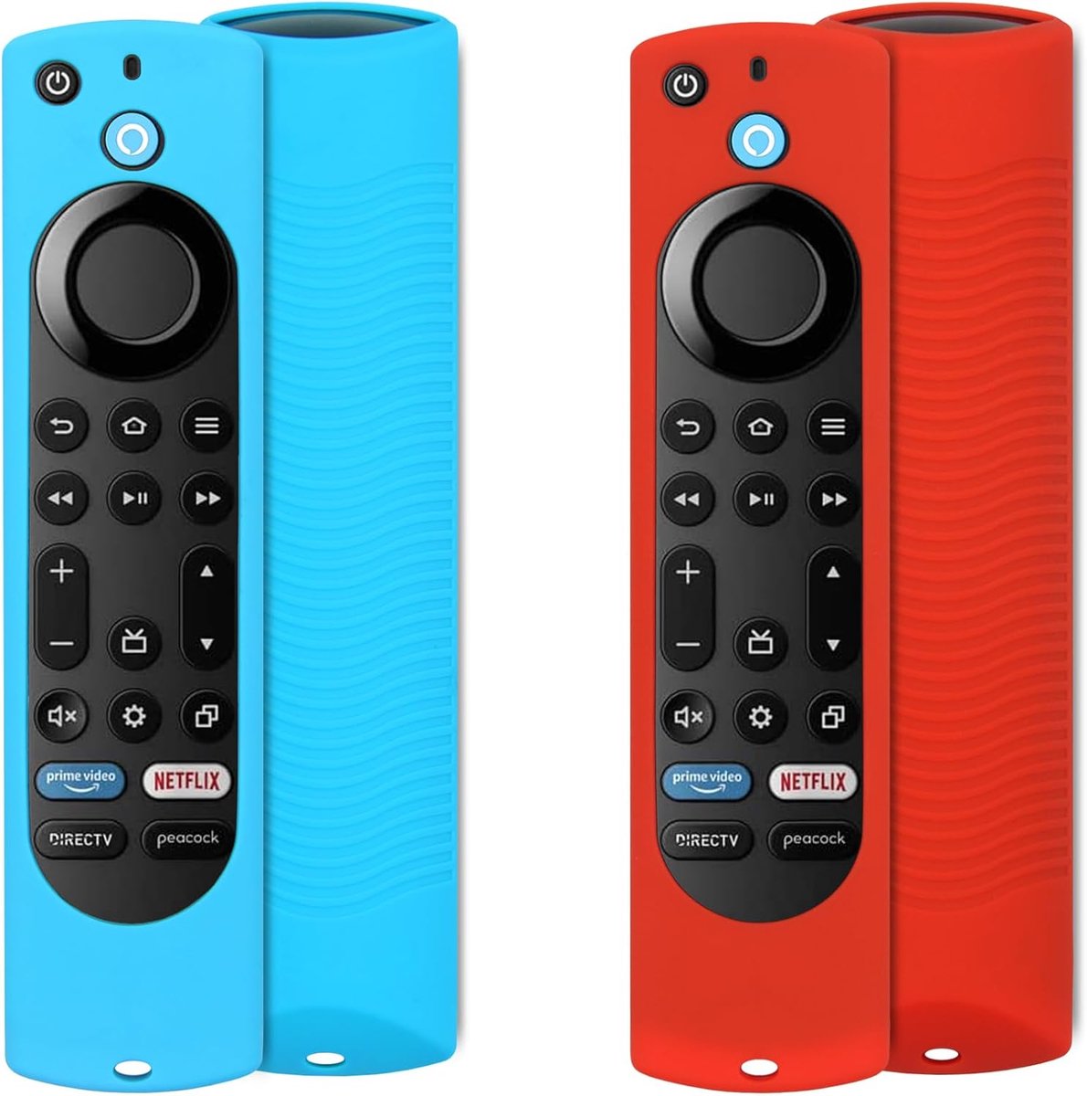 Siliconen afstandsbediening hoes - 2 stuks - Rood & Blauw - Bescherming voor Fire TV en Alexa afstandsbediening - ShopVlot