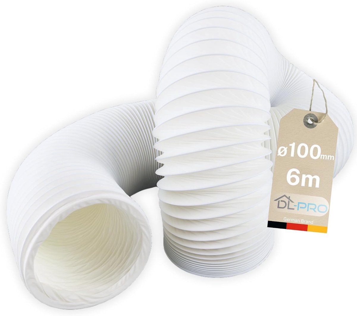 Afvoerslang 6 m - Ø 100 mm - PVC flexibel - Geschikt voor airco en afzuigkap - ShopVlot