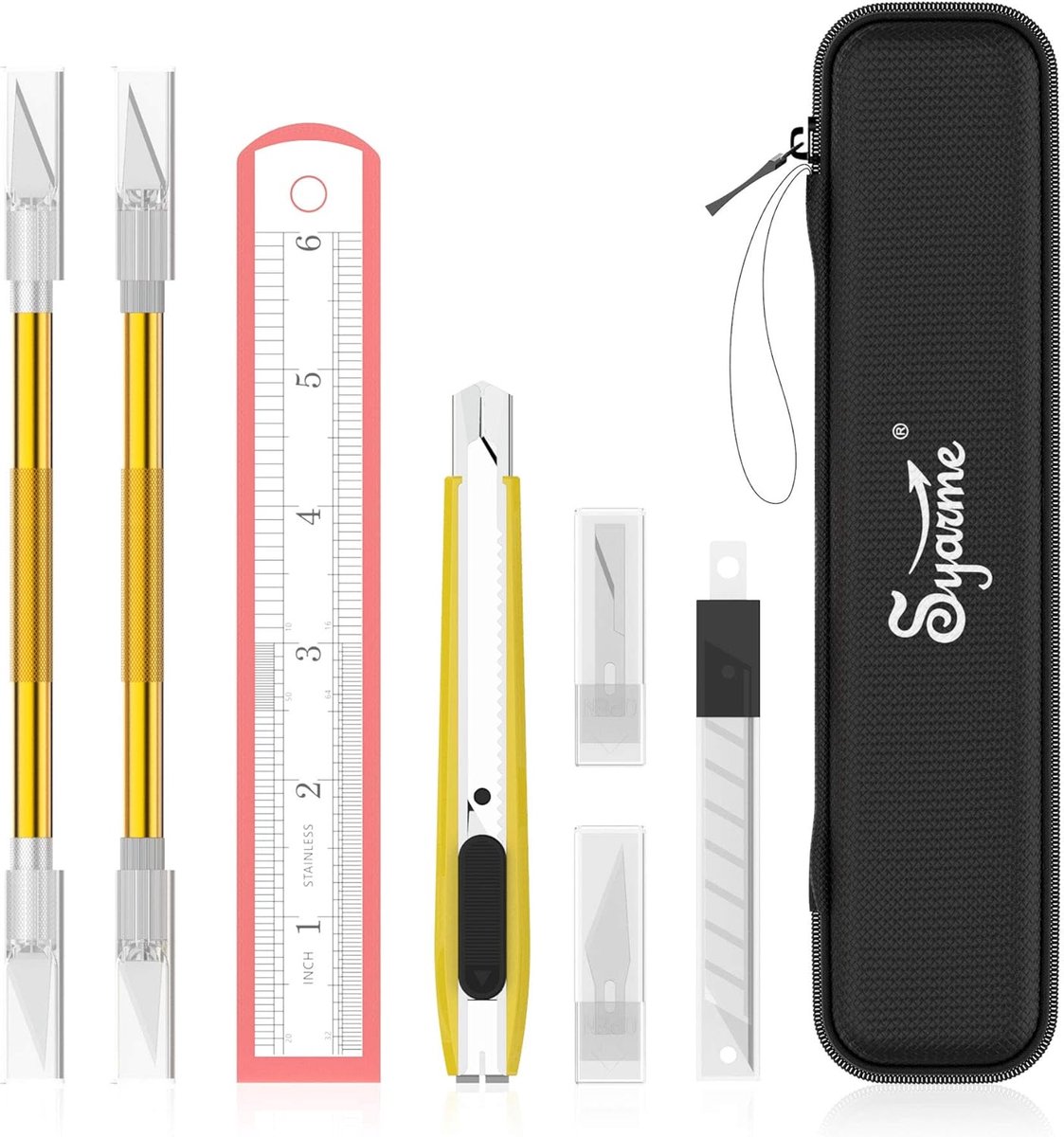 Cutter set met precisieknives - ergonomische handgreep - perfecte opslagoplossing - ideaal voor hobby en kunst - ShopVlot