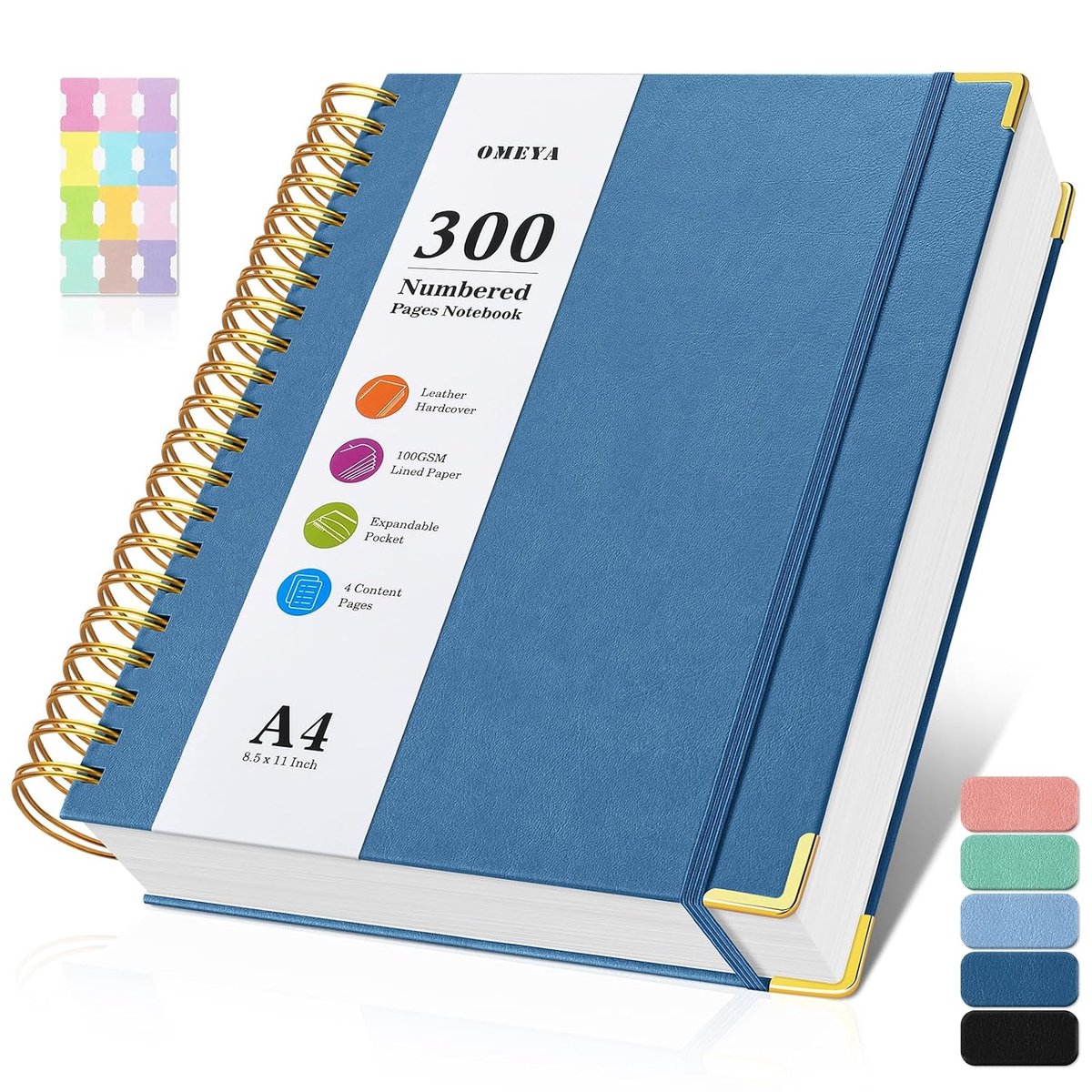 Notitieboek A4 Gelijnd - 300 Genummerde Pagina's - Hardcover Leer - Ideaal voor Werk en Kantoor - ShopVlot