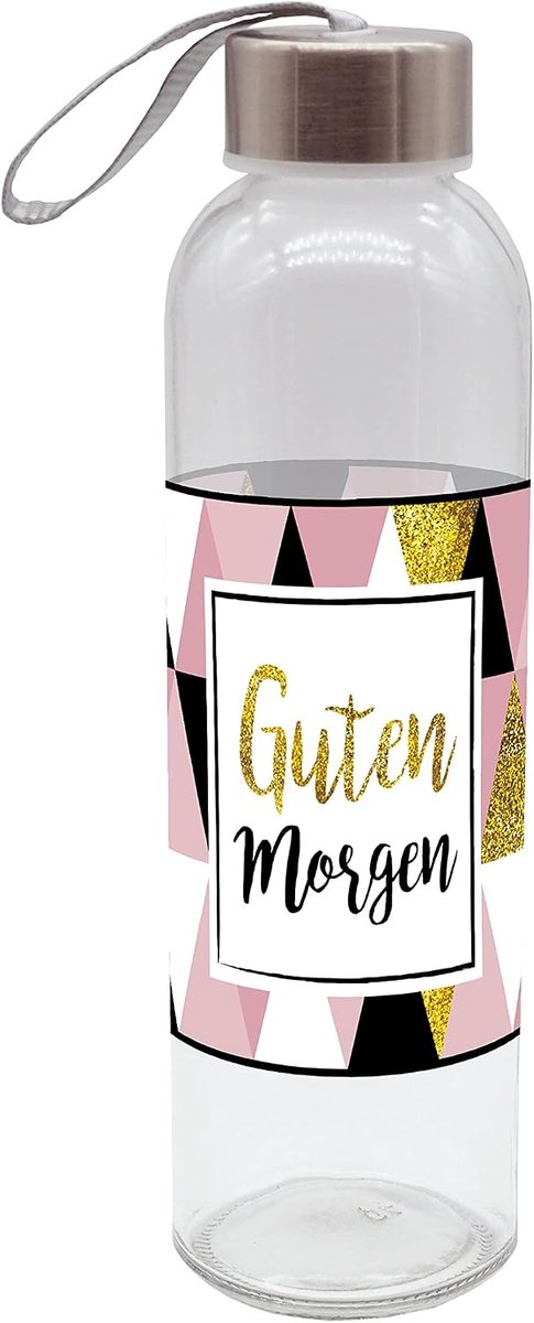 Drinkfles 500 ml - glas - kleurrijk - geschikt voor vaatwasser - ShopVlot